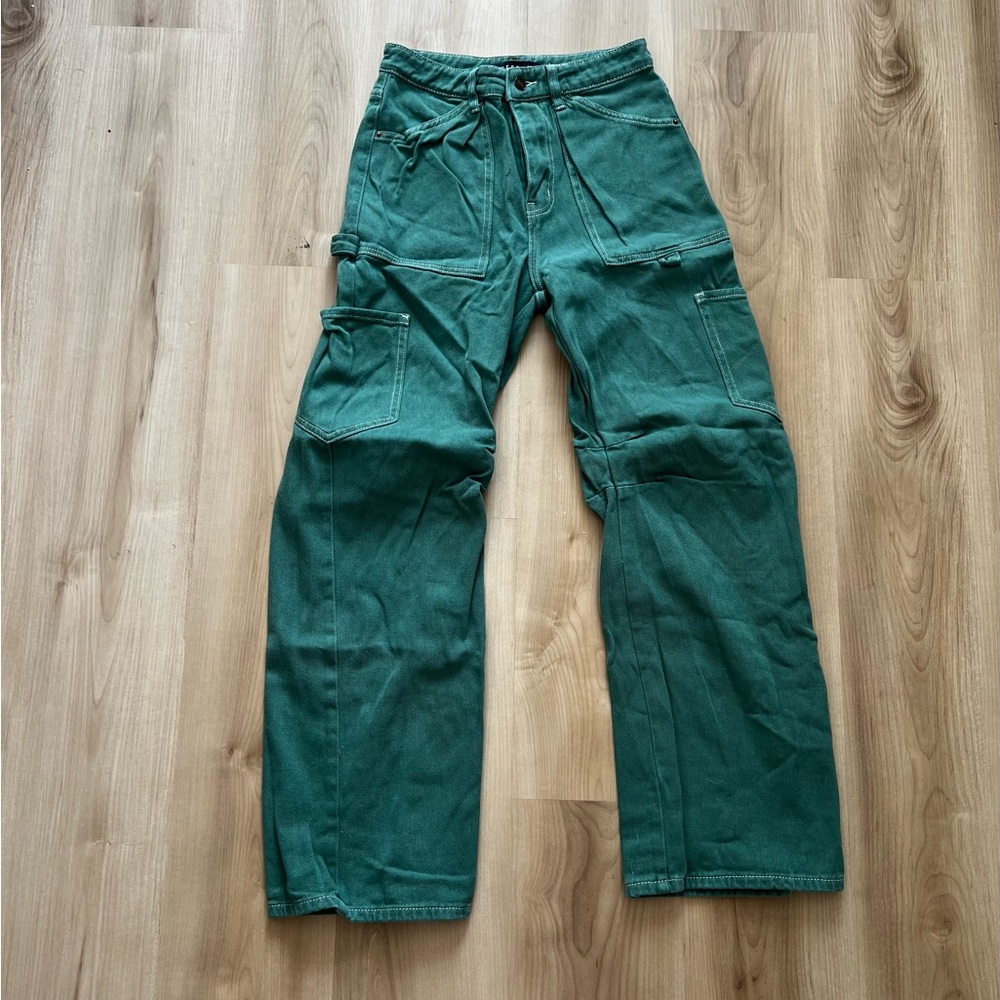 LIONESS Low Rise Cargo Jeans - Green - Picture 2 of 2